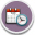 Symbol mit Tageskalender auf einem Schreibtisch und einer Analoguhr